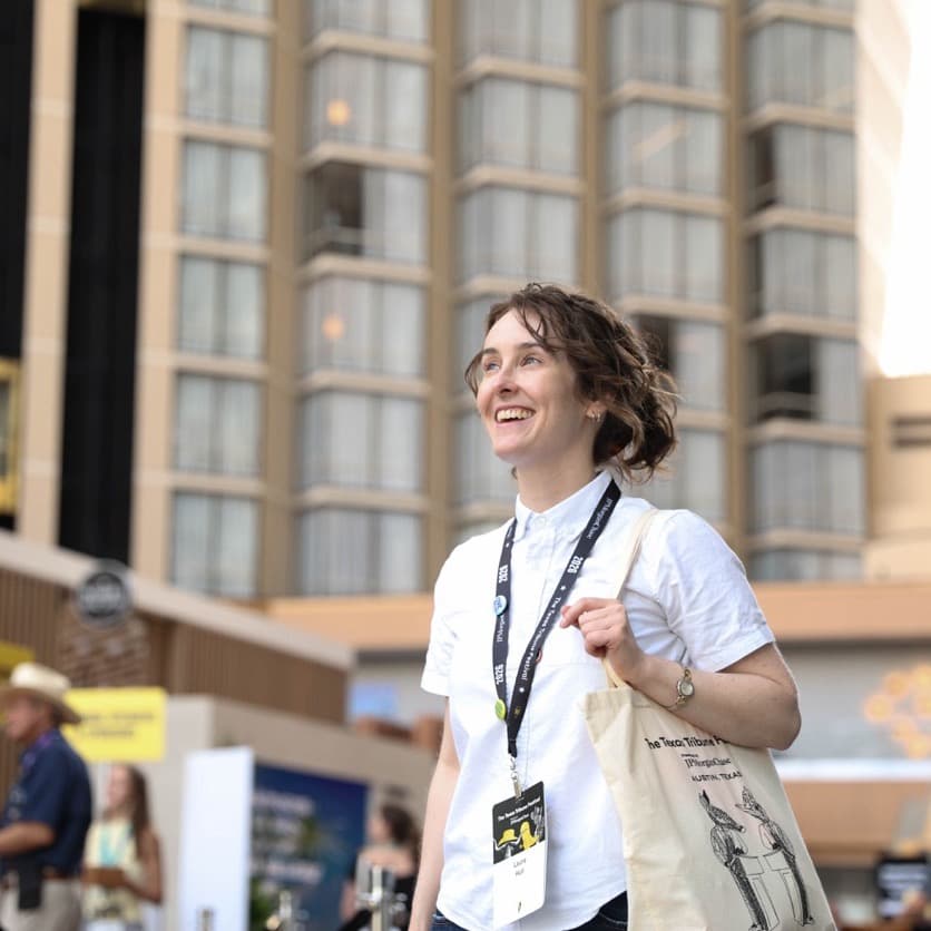 An attendee checks in to Tribfest 2026